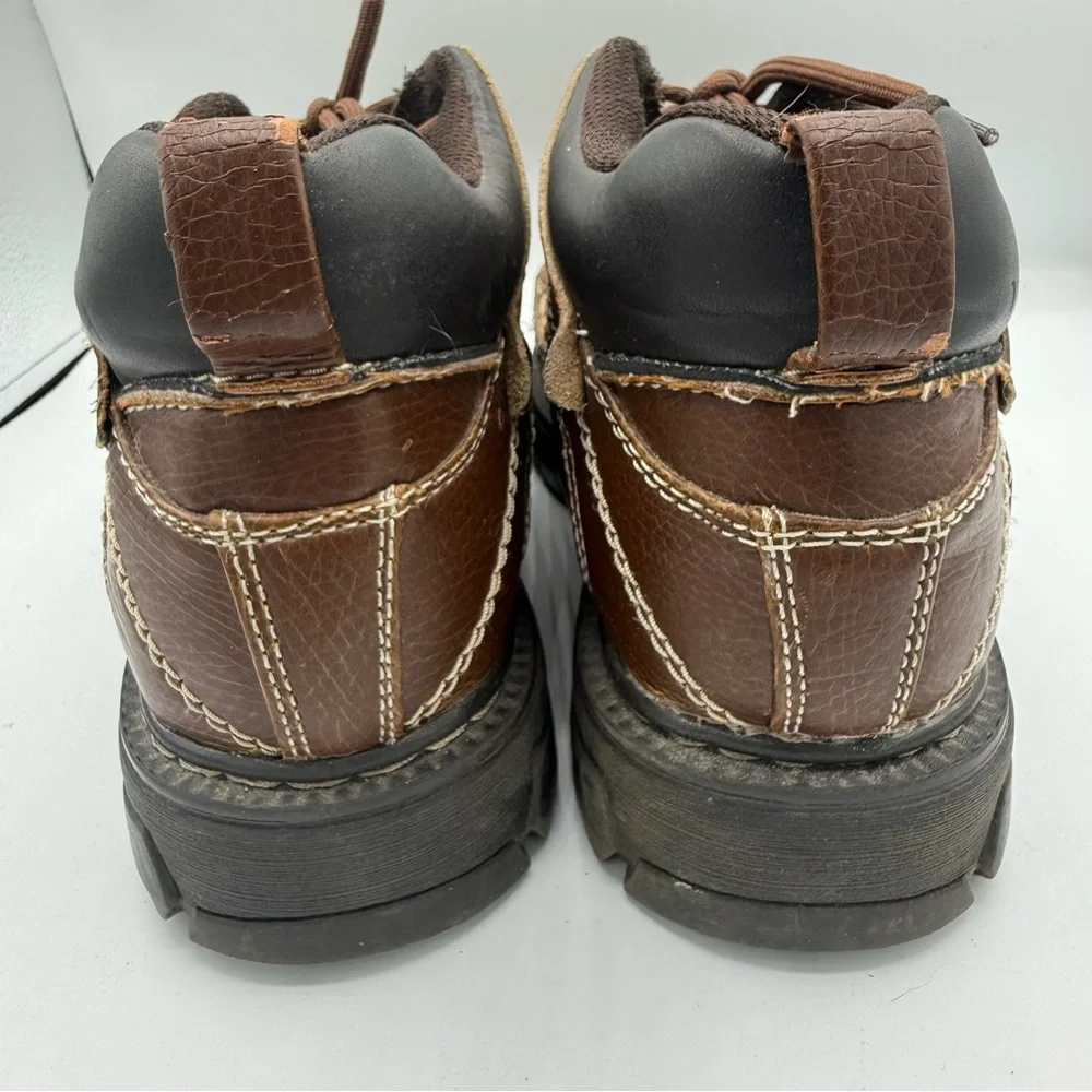 GBX Men's Brown Leather Ankle Lace Up Boots Size 10.5 Y2K Discontinued EUC